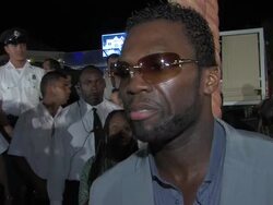 INTERVIEW: 50 Cent aka Curtis Jackson on how losing his best friend to cancer made him take on this project at the Aruba International Film Festival: Things Fall Apart Premiere at Aruba . (Footage by WireImage Video/Getty Images Entertainment Video) Stock Footage