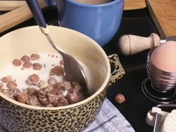 Choco muesli breakfast Stock Footage