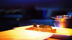 Chef finishing a meal. Stock Footage