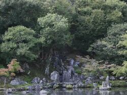 WS View of japanese garden / Arashiyama, Kyoto, Japan Stock Footage