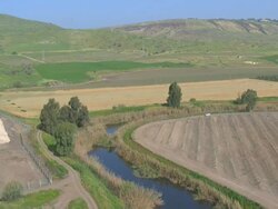 Aerial Jordan River in Upper Galilee, Israel Stock Footage