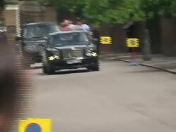 Queens motorcade depart Kensington Palace News Clip