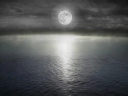 Nature, Moon, clouds &amp; misty river Stock Footage