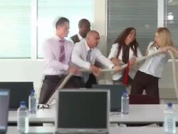 DOLLY: Business competition Stock Footage