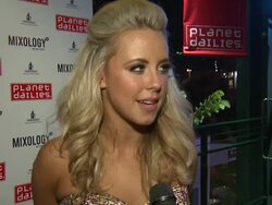 INTERVIEW: Chelsie Hightower on Emmy for Tom Bergeron at Joey Fatone And Kym Johnson Host After Party For Premiere Of Dancing With The Stars At Mixology 101 on 9/24/12 in Los Angeles, CA. Stock Footage