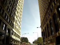 Driving shot through Chicago city centre News Clip