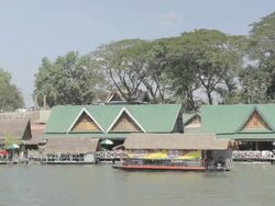 WS floating restaurants / Tha Ngon, Laos Stock Footage