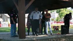 Ku Klux Klan rally in Madison, Indiana Stock Footage