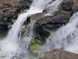 CU PAN Shot of Hoopii Falls / Kapaa, Kauai, Hawaii, United States Stock Footage