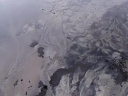WS AERIAL View of landscape with clouds reflecting in water / Virginia, United States Stock Footage