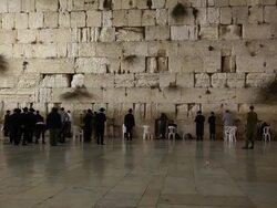 Jerusalem, the Western Wall (Kotel), at the foot of the western side of the Temple Mount Stock Footage