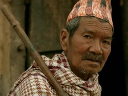 People of Nepal: Senior man from rural background Stock Footage
