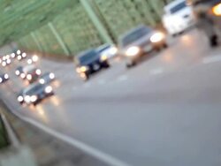 cars on interstate bridge Stock Footage