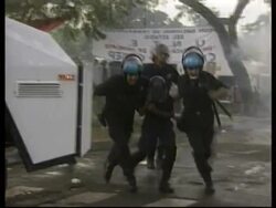 PARAGUAY: CLASHES AS DEMONSTRATORS DEMAND CUBAS REMOVAL News Clip