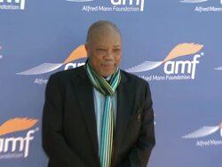 Quincy Jones at Alfred Mann Foundationâ€™s An Evening Under the Stars Stock Footage