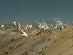 2010 AERIAL Glider flying high over rocky mountains / Santiago de Chile, Gran Santiago, Chile Stock Footage