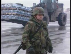 Bosnia - Fog Delays Troops Landing News Clip