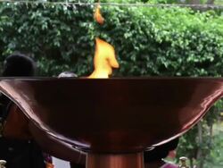 MS Amar Jyoti (the Eternal Flame) commemorating martyrs of historic massacre during Indian freedom struggle, Jalianwala Bagh / Amritsar, Punjab, India Stock Footage