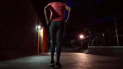 City jogging Stock Footage