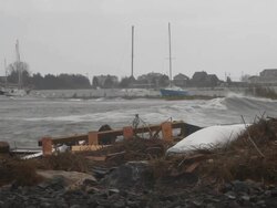 Debris from Hurricane Sandy Stock Footage