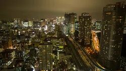 Time lapse of aerial view of Tokyo at night Stock Footage