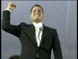 President Funes attends stadium rally with presidents Chavez, Ortega and others News Clip