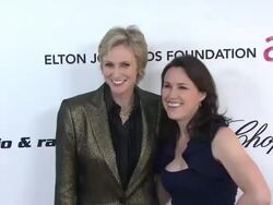 Jane Lynch, Lara Embry at the 19th Annual Elton John AIDS Foundation Academy Awards Viewing Party at West Hollywood CA. (Footage by WireImage Video/GettyImages) Stock Footage