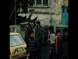 UPITN 15/02/80 SETTLERS GUARDING JEWISH HOUSE IN HEBRON ON THE WEST BANK News Clip