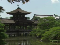 WS Fushimi Inari Taisha shrine and lush gardens / Kyoto, Kansai, Japan Stock Footage