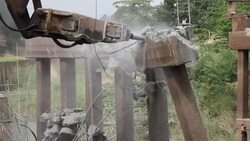 Beams bridge collapse Stock Footage