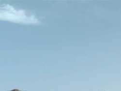 WS TD View of zarga cliffs / Atar, ADRAR, Mauritania Stock Footage