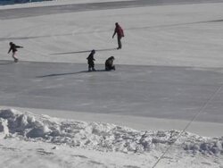 Children on the ice. Stock Footage