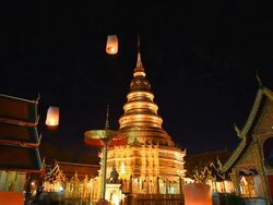 HD:Yee Peng festival in thailand. Stock Footage