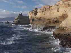 Oregon Coast waves against rock Stock Footage