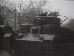   MS tanks being moved by military AUDIO / Ukraine Stock Footage