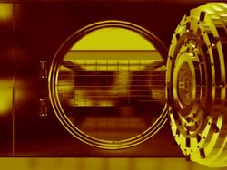 bank door opening gold Stock Footage