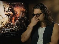 INTERVIEW Jason Momoa on training, gaining weight, 8711, stunts at the Conan UK Big Screen Premiere at London England. (Footage by WireImage Video/Getty Images Entertainment Video) Stock Footage