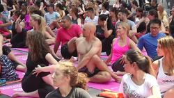 Thousands Join For Yoga In Times Square Instructional Video