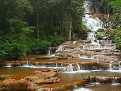 Waterfall in forest of Thailand Stock Footage