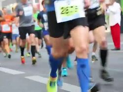 Marathon running + Audio Stock Footage