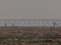 WS Children fishing / Lagos, Nigeria Stock Footage