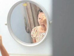 Women make-up Stock Footage