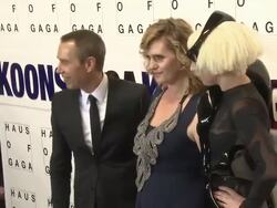 Jeff Koons, Lady Gaga, and Justine Shankbone at Lady Gaga Presents "artRave" Event at the Brooklyn Navy Yard  Stock Footage