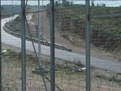 Close up of Israeli / Palestine border Stock Footage