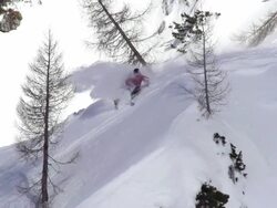 HD Super Slow-Mo: Male Skier at Free Ride Action Stock Footage