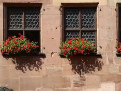 CU TU Albrecht Duerer's House in Nuremberg Stock Footage