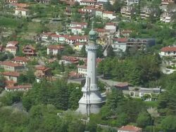 WS AERIAL View of victory lighthouse / Trieste, Triest Stock Footage