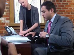 Disabled Businessman Discusses Report - MS Var b Stock Footage