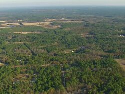 WS AERIAL View of field and wooded area landscape / North Carolina, United States Stock Footage