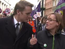 100 Thousand Protest Against Government Cuts News Clip